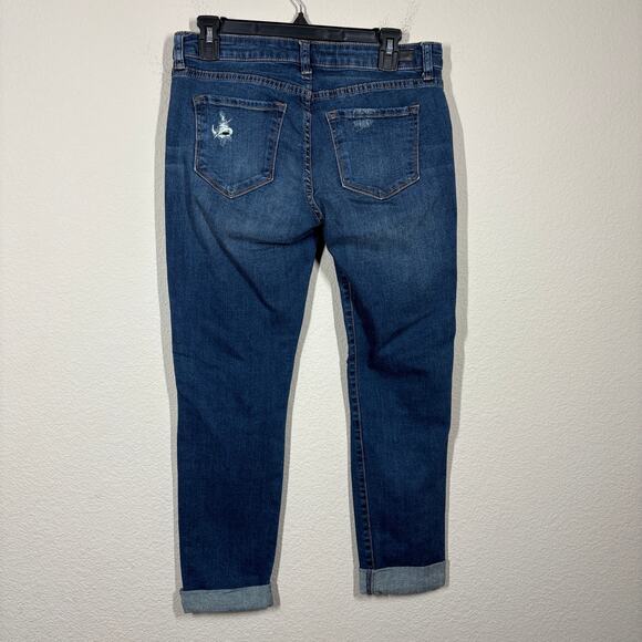 STS Blue 27 Morgan Tomboy Jeans Skinny Blue Mid Rise Distressed Cuffed Ankle - Picture 2 of 9